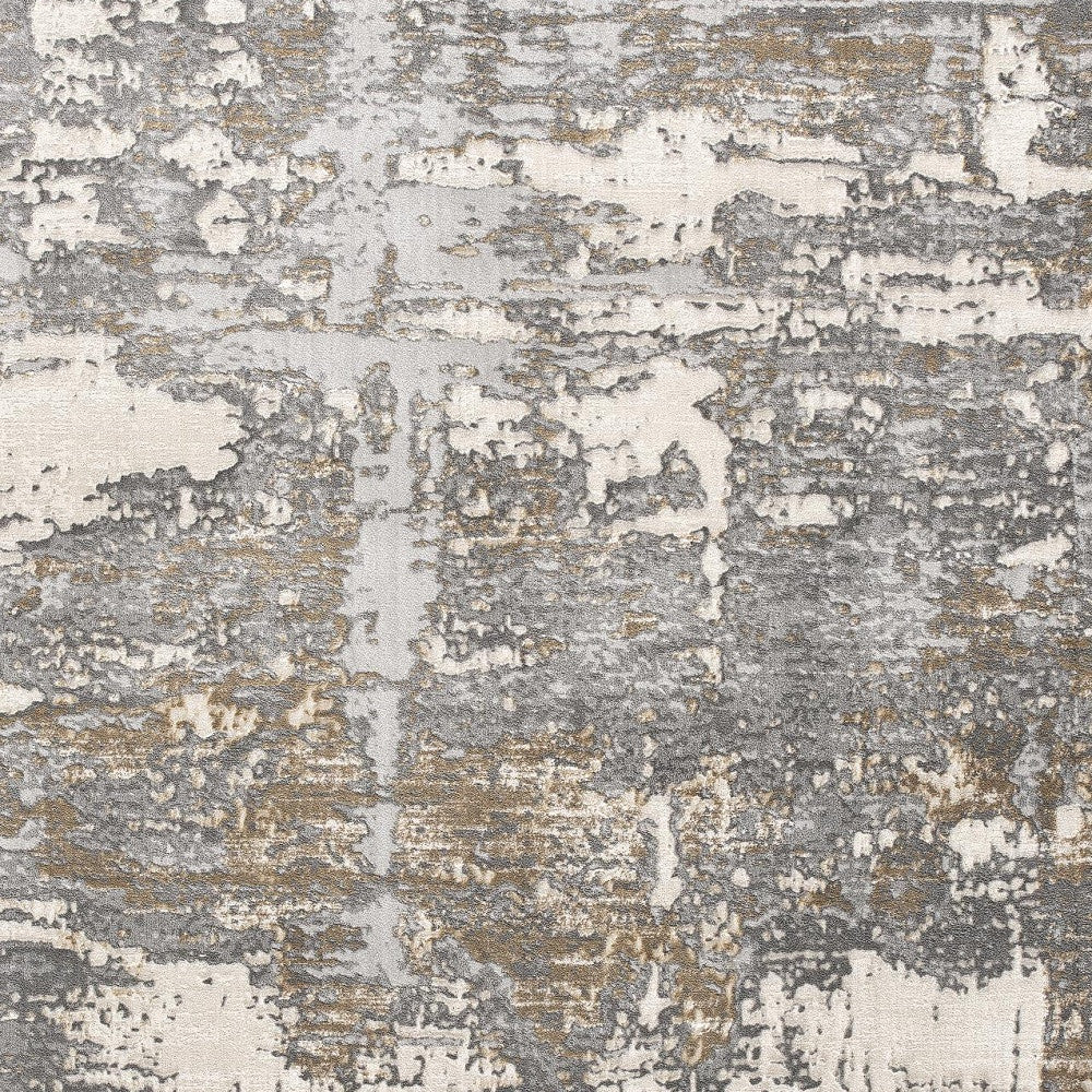 HomeRoots 4' x 6' Beige and Gray Distressed Area Rug