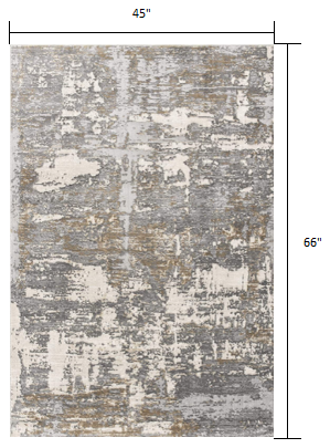 HomeRoots 4' x 6' Beige and Gray Distressed Area Rug