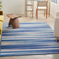 HomeRoots 4' x 6' Blue and Ivory Halftone Stripe Area Rug