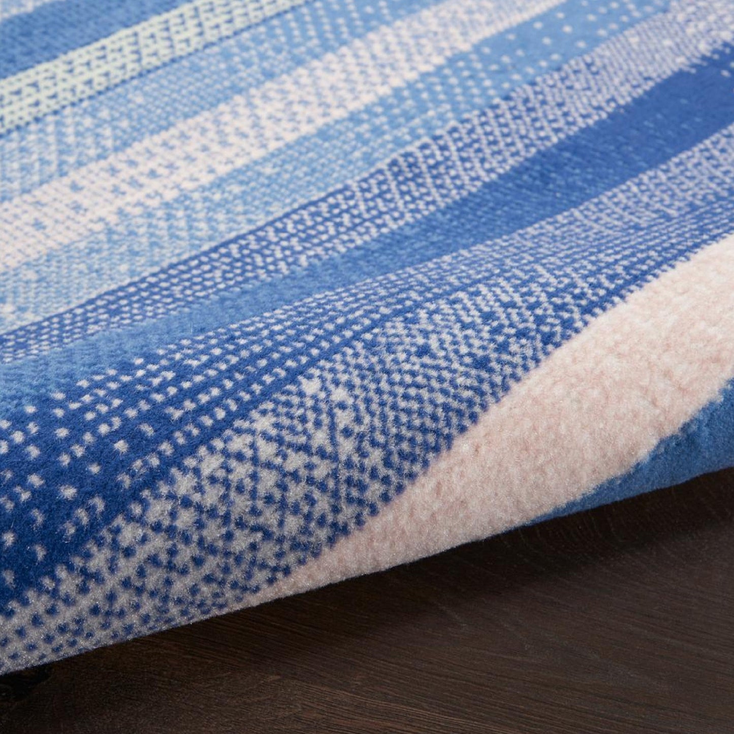 HomeRoots 4' x 6' Blue and Ivory Halftone Stripe Area Rug