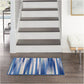 HomeRoots 4' x 6' Blue and Ivory Halftone Stripe Area Rug