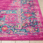HomeRoots 4' x 6' Fuchsia and Blue Distressed Area Rug