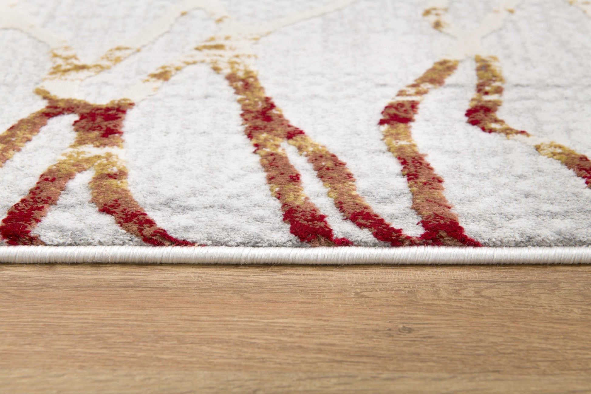 HomeRoots 4' x 6' Gold and Ivory Abstract Branches Area Rug