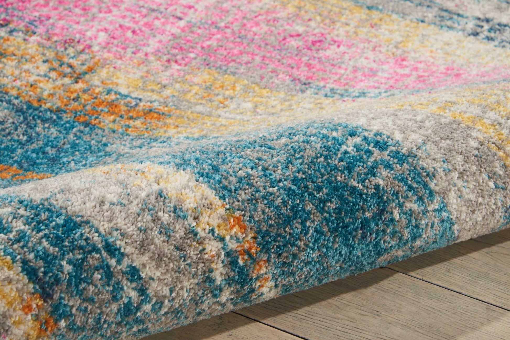 HomeRoots 4' x 6' Gray Colorful Abstract Stripes Area Rug