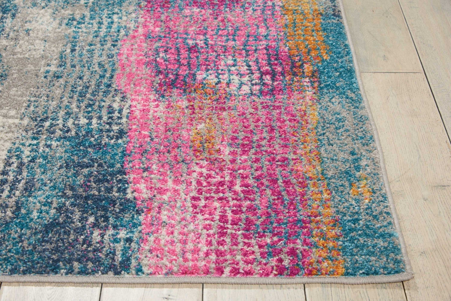 HomeRoots 4' x 6' Gray Colorful Abstract Stripes Area Rug
