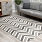 HomeRoots 4' x 6' Gray Distressed Chevron Area Rug