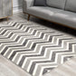 HomeRoots 4' x 6' Gray Distressed Chevron Area Rug