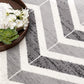 HomeRoots 4' x 6' Gray Distressed Chevron Area Rug