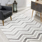 HomeRoots 4' x 6' Gray Distressed Chevron Area Rug