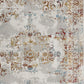 HomeRoots 4' x 6' Gray and Beige Distressed Ornate Area Rug