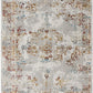 HomeRoots 4' x 6' Gray and Beige Distressed Ornate Area Rug