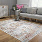 HomeRoots 4' x 6' Gray and Beige Distressed Ornate Area Rug