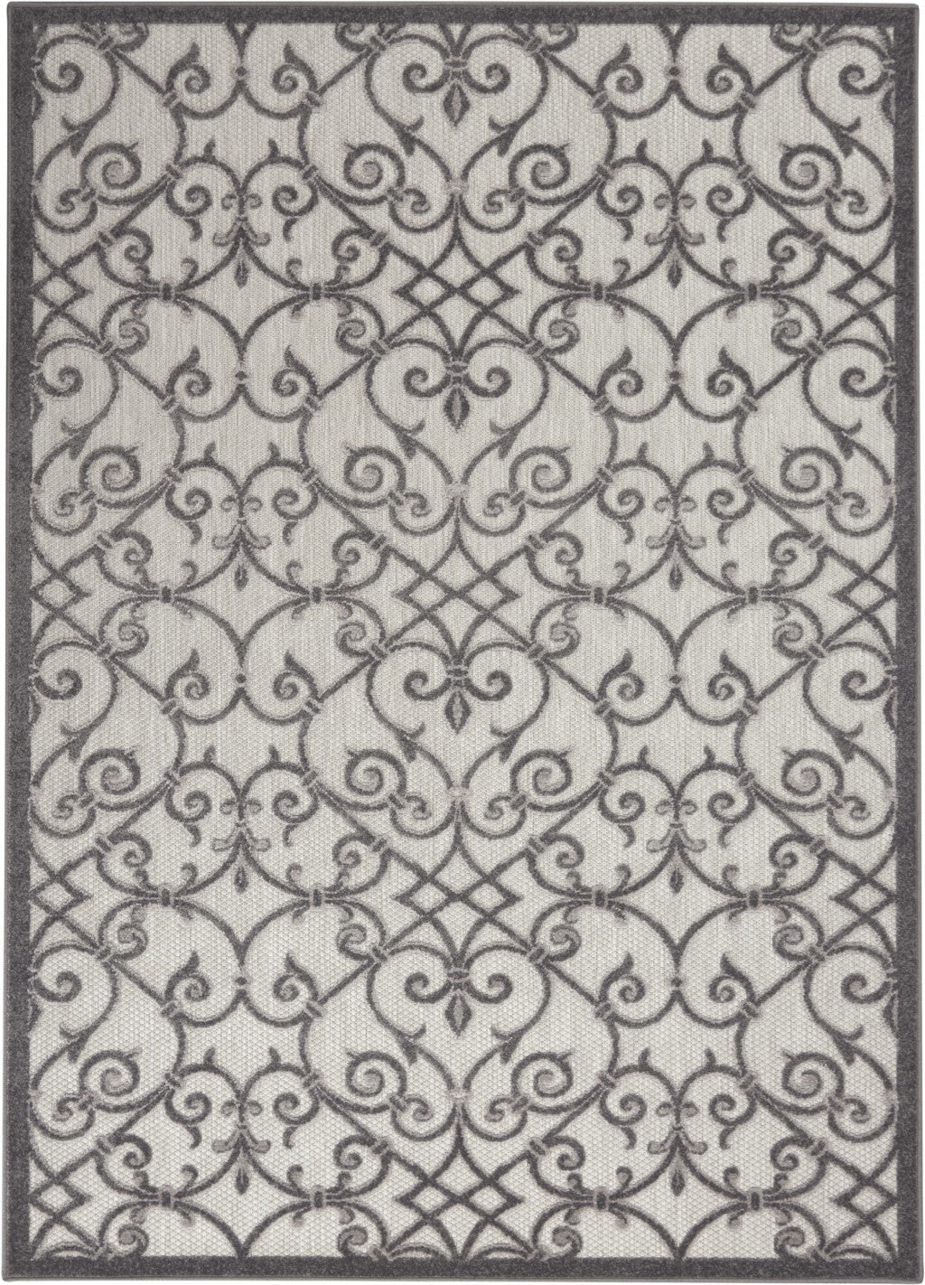 HomeRoots 4’ x 6’ Gray and Charcoal Indoor Outdoor Area Rug
