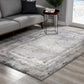 HomeRoots 4' x 6' Gray and Ivory Abstract Distressed Area Rug