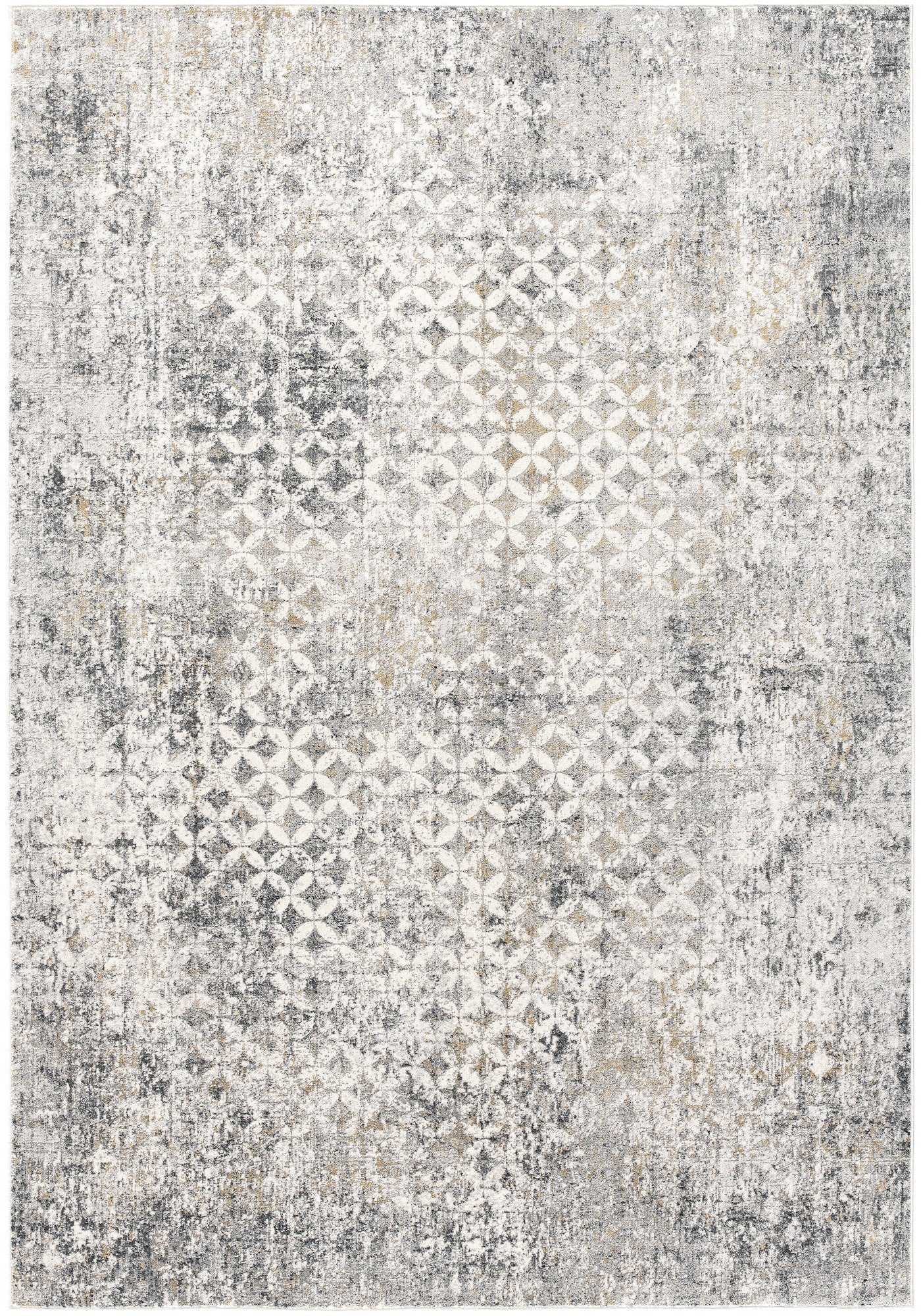 HomeRoots 4' x 6' Gray and Ivory Distressed Area Rug