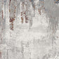HomeRoots 4' x 6' Gray and Ivory Modern Abstract Area Rug