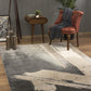 HomeRoots 4' x 6' Gray and Tan Abstract Stroke Area Rug