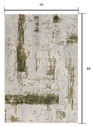 HomeRoots 4' x 6' Green and Ivory Distressed Area Rug