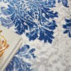 HomeRoots 4' x 6' Ivory and Navy Damask Area Rug