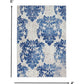 HomeRoots 4' x 6' Ivory and Navy Damask Area Rug