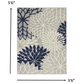 HomeRoots 4’ x 6’ Ivory and Navy Indoor Outdoor Area Rug