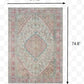 HomeRoots 4' x 6' Ivory and Pink Oriental Area Rug