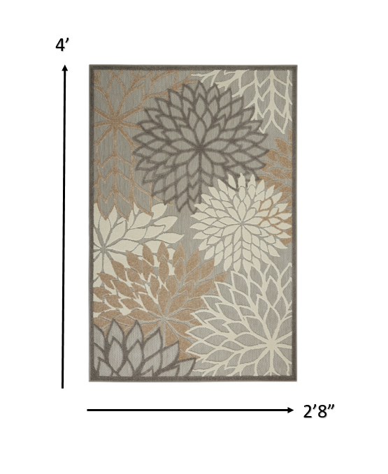 HomeRoots 4’ x 6’ Natural and Gray Indoor Outdoor Area Rug