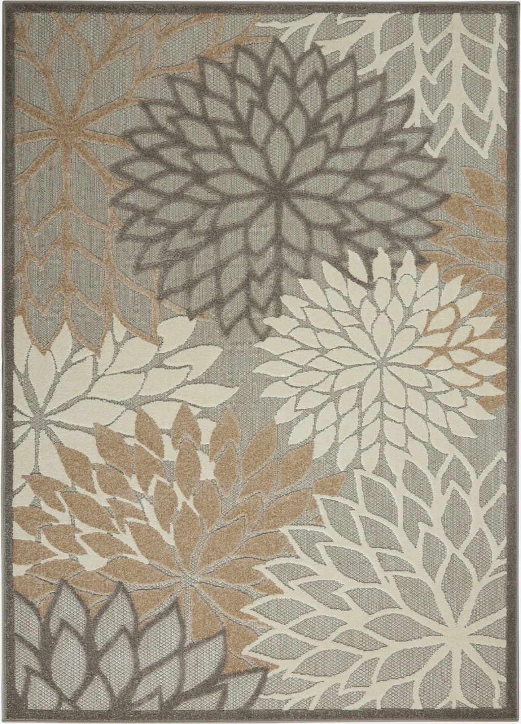 HomeRoots 4’ x 6’ Natural and Gray Indoor Outdoor Area Rug