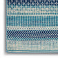 HomeRoots 4’ x 6’ Navy Blue Ornate Stripes Area Rug