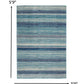 HomeRoots 4’ x 6’ Navy Blue Ornate Stripes Area Rug