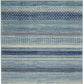 HomeRoots 4’ x 6’ Navy Blue Ornate Stripes Area Rug