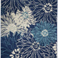 HomeRoots 4' x 6' Navy and Ivory Floral Area Rug