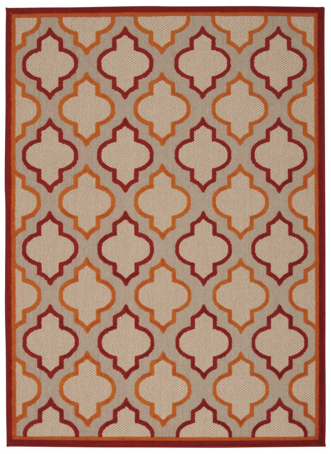 HomeRoots 4' x 6' Red Trellis Indoor Outdoor Area Rug