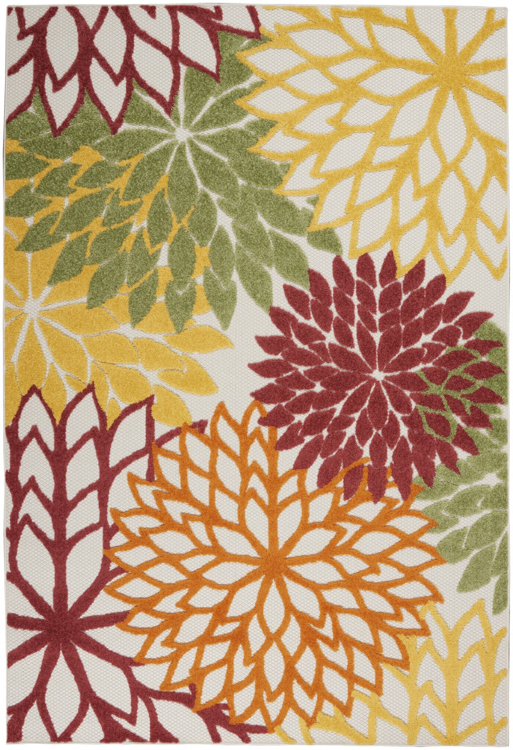 HomeRoots 4' x 6' Red Warm Harvest Indoor Outdoor Area Rug