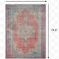 HomeRoots 4' x 6' Red and Blue Oriental Area Rug
