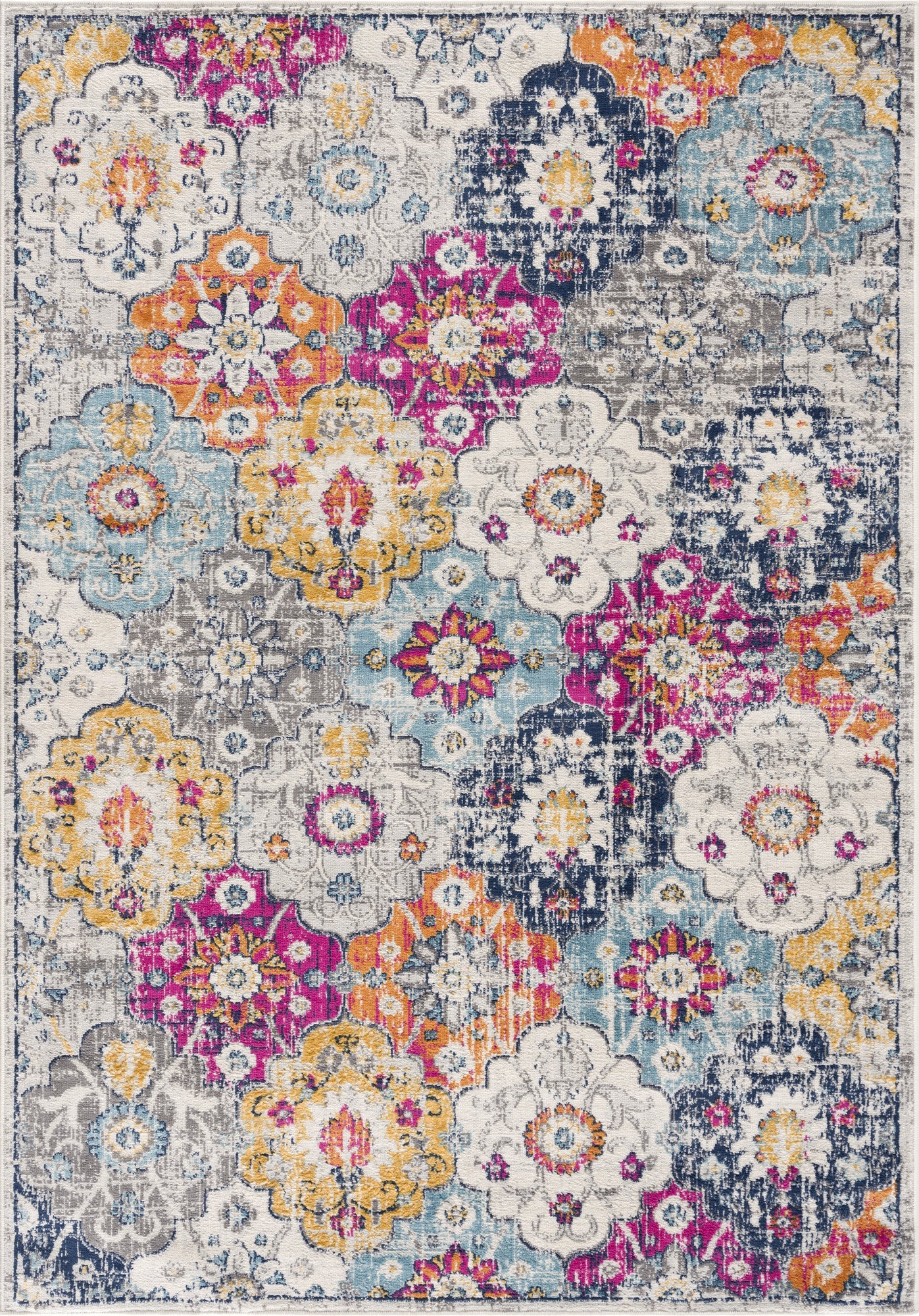 HomeRoots 4’ x 6’ Rust Distressed Floral Area Rug