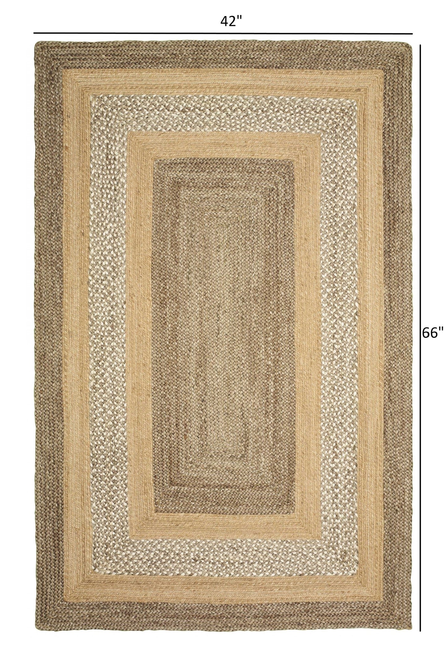 HomeRoots 4' x 6' Tan and Beige Bordered Area Rug