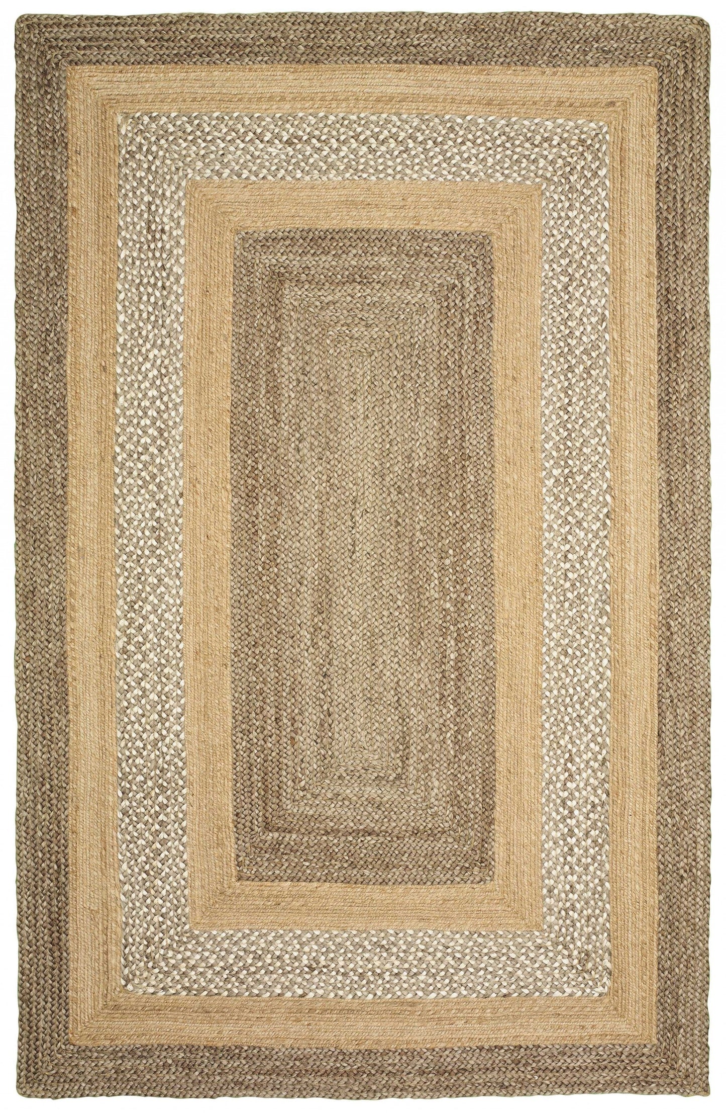 HomeRoots 4' x 6' Tan and Beige Bordered Area Rug