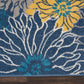 HomeRoots 4’ x 6’ Tropical Flower Area Rug in Blue Finish