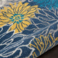 HomeRoots 4’ x 6’ Tropical Flower Area Rug in Blue Finish