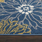 HomeRoots 4’ x 6’ Tropical Flower Area Rug in Blue Finish