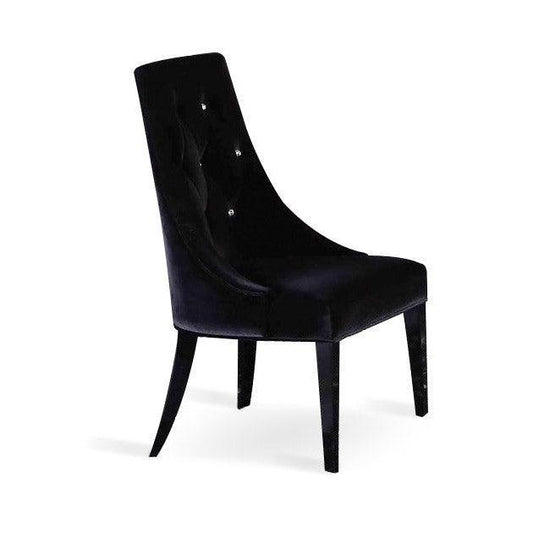 HomeRoots 40" Black Velour Fabric And Wood Dining Chairs In Set Of Two
