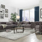 HomeRoots 40" Dark Slate Gray Velvet Tufted Chesterfield Chair With Silver Base Finish