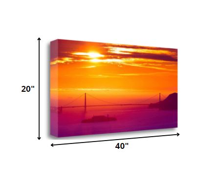 HomeRoots 40" Gorgeous Sunset View Giclee Canvas Wall Art