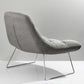 HomeRoots 40" Gray Linen Tufted Butterfly Chair With Silver Base Finish