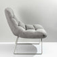HomeRoots 40" Gray Linen Tufted Butterfly Chair With Silver Base Finish