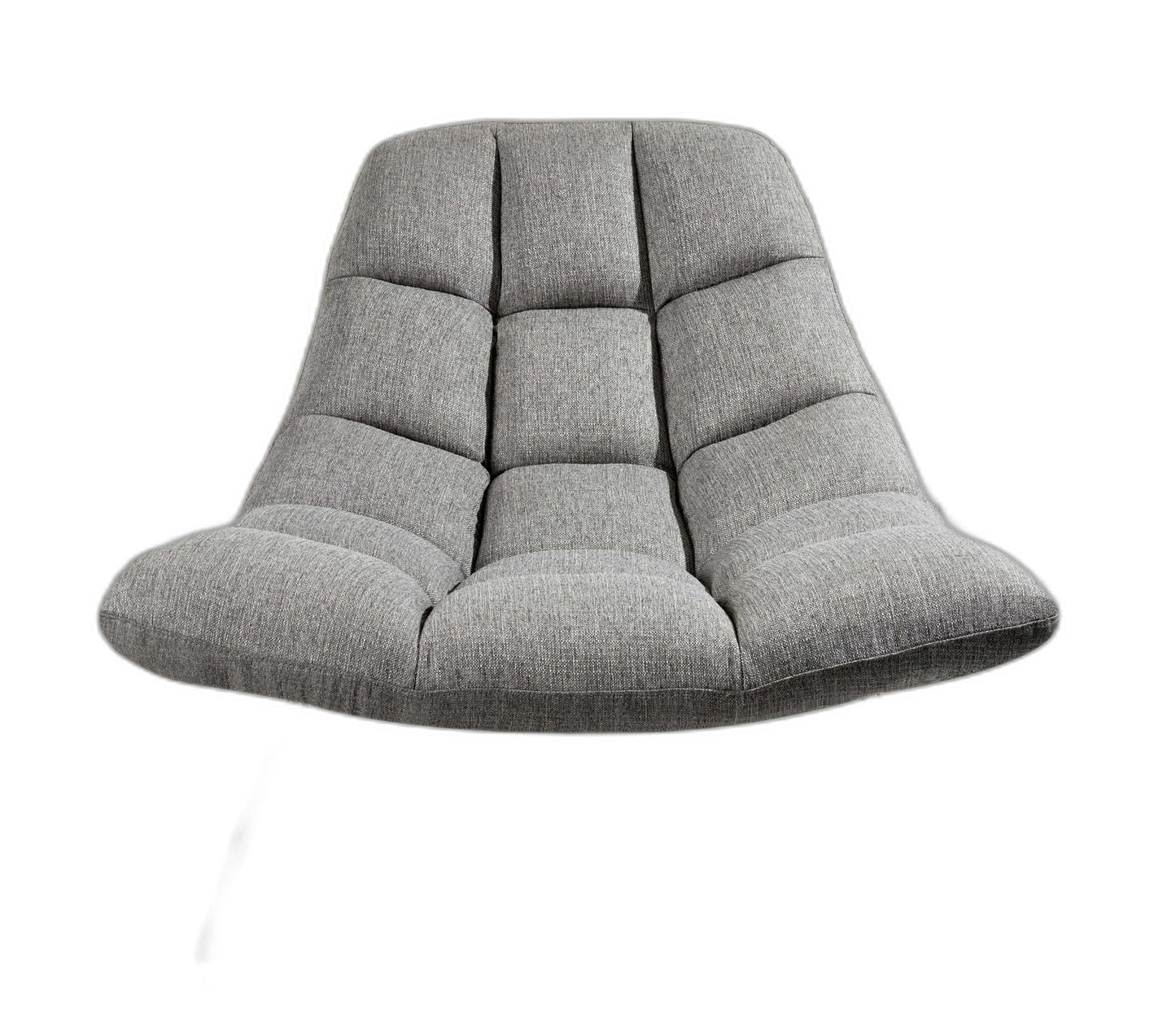 HomeRoots 40" Gray Linen Tufted Butterfly Chair With Silver Base Finish