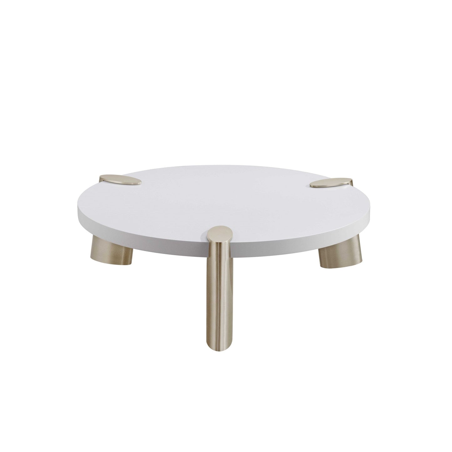 HomeRoots 40 x 40 x 13 Matte White Finish Coffee Table