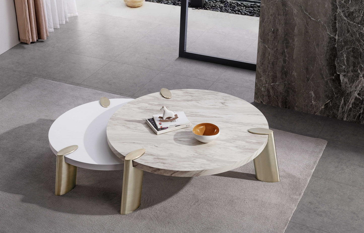 HomeRoots 40 x 40 x 13 Matte White Finish Coffee Table