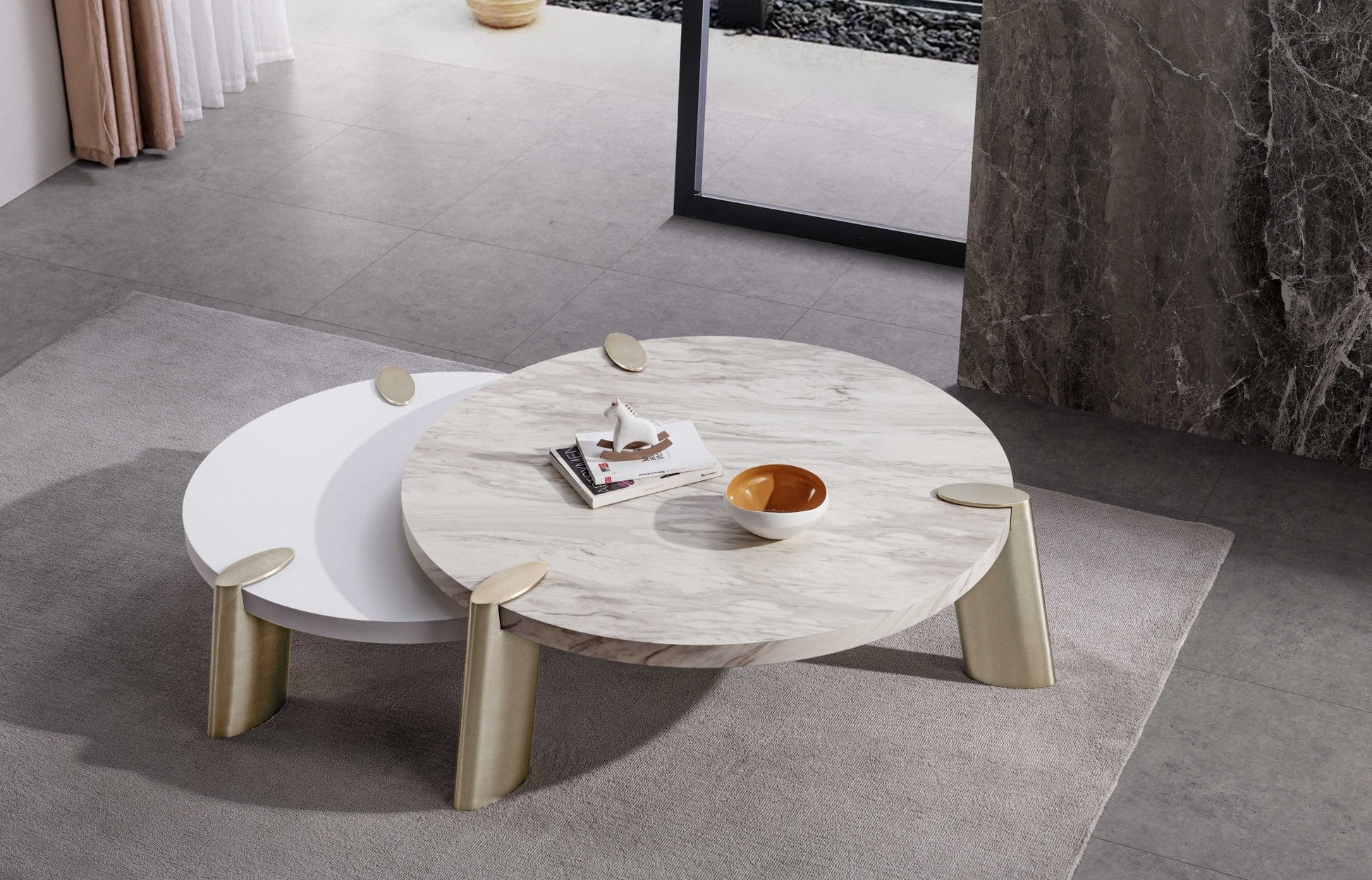 HomeRoots 40 x 40 x 13 Matte White Finish Coffee Table